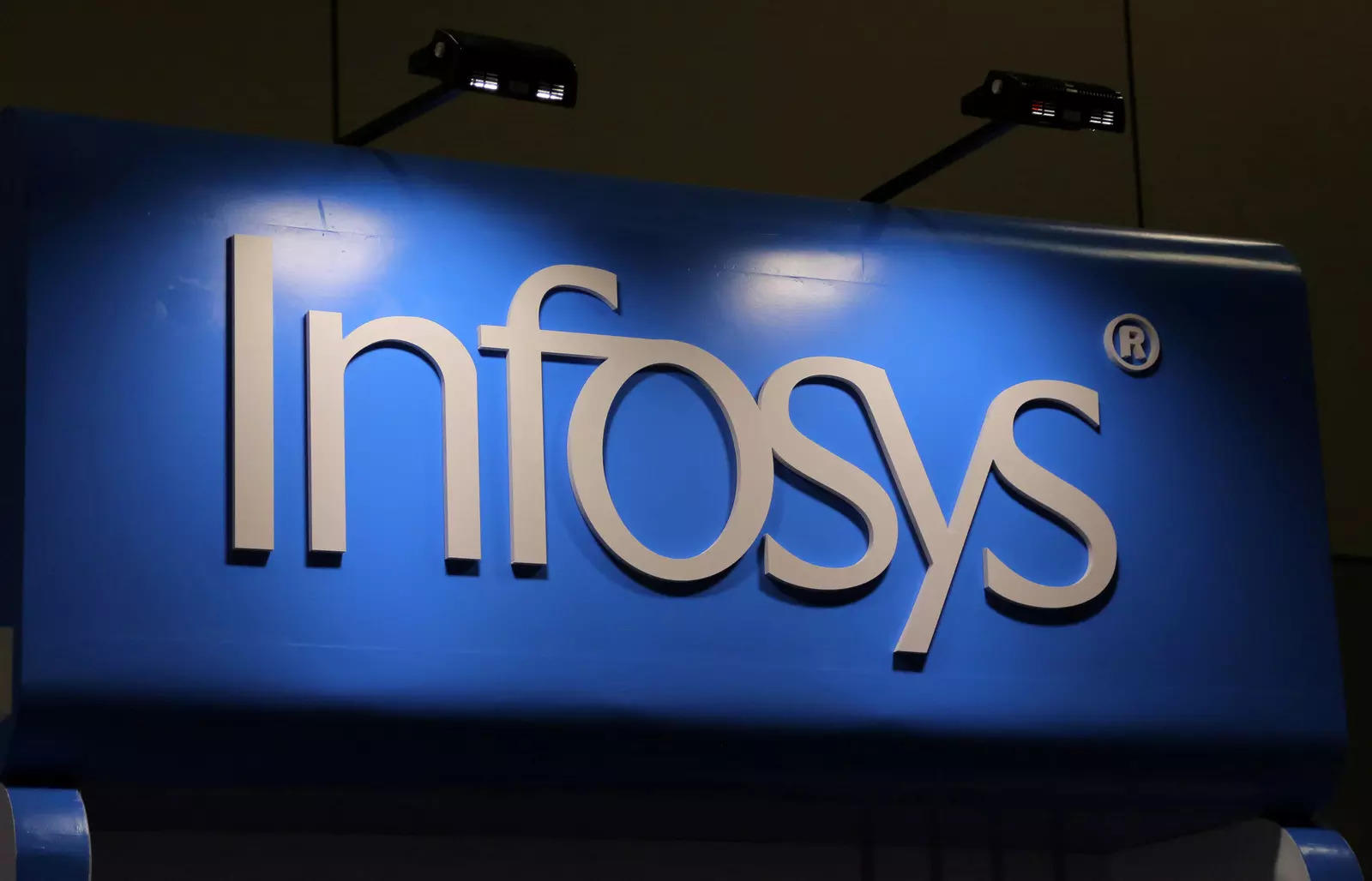 FILE PHOTO: The Infosys logo is seen at the SIBOS banking and financial conference in Toronto